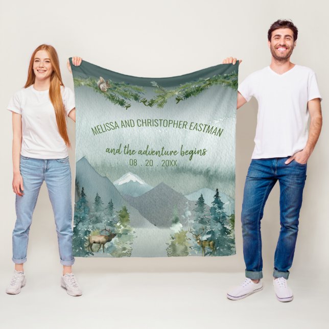 Couverture Polaire Forest Wonder Rustic Pine Mariage Blanche polaire (En situation)