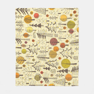 Couverture Polaire Forêt d'automne : Motif graphique transparent.