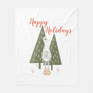 Couverture Polaire Forêt Gnome Joyeuses Fêtes