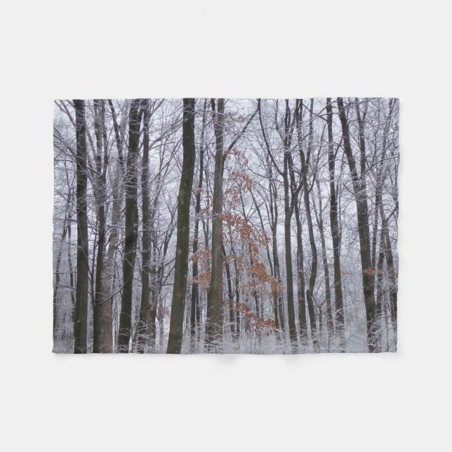 Couverture Polaire Forêt huppée neige paysage d'hiver Photographie (Devant (Horizontal))