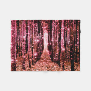 Couverture Polaire Forêt Magique Rose Pêche