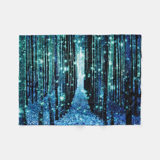 Couverture Polaire Forêt magique Turquoise Turquoise (Devant (Horizontal))