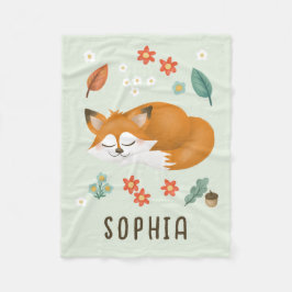 Couverture Polaire Forêt Whimsical mignonne Fox Enfants Automne