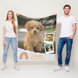 Couverture Polaire Forever in Our Hearts Personnalisé Dog Memorial