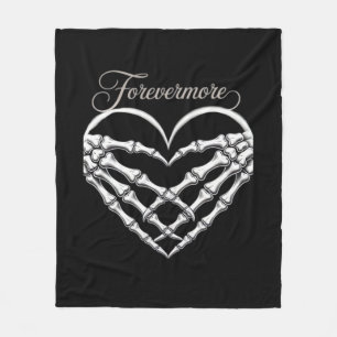 Couverture Polaire Forevermore Squelette Mains Coeur Romance gothique