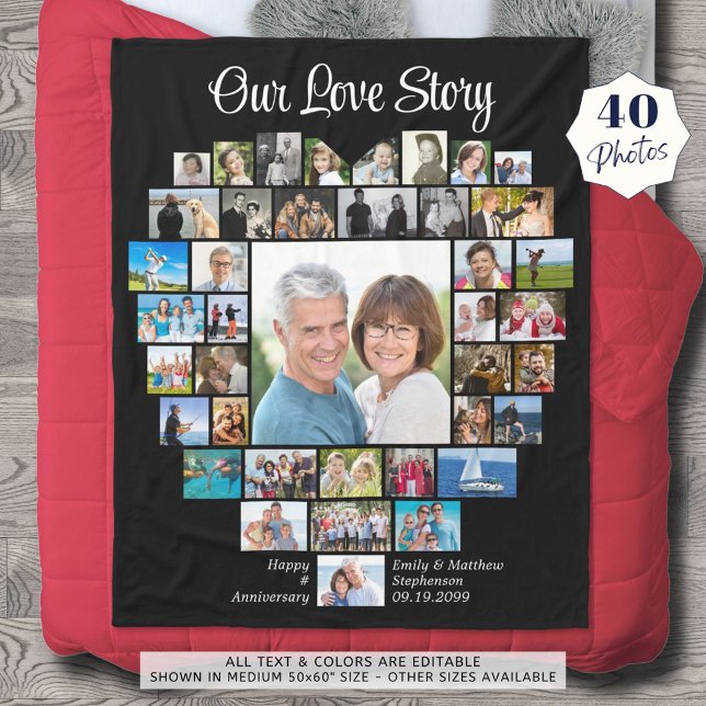 Couverture Polaire Forme de coeur en couple 40 Photos Notre histoire  (Créateur téléchargé)