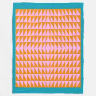 Couverture Polaire Forme géométrique Motif rose orange turquoise