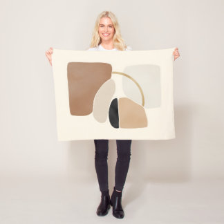 Couverture Polaire Formes Abstraites neutres | Art Moderne Minimal