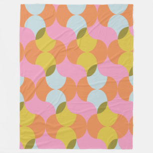 Couverture Polaire Formes géométriques rétro dans des couleurs pastel