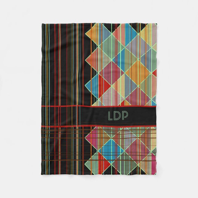 Couverture Polaire Formes triangulaires triangulaires avec initiales  (Devant)