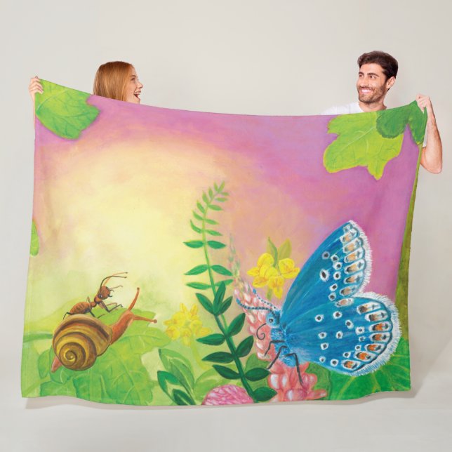 Couverture Polaire Fourmi, escargot et papillon de Chapman  (En situation)