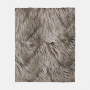Couverture Polaire Fourrure Faux Imprimée Beige Tan Mink Cheveux d'a