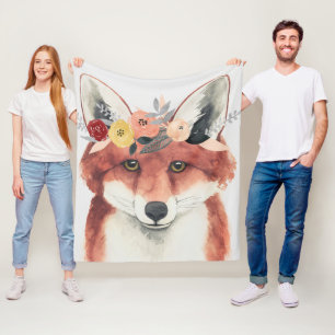 Couverture Polaire Fox de forestier de couronne de fleur