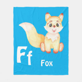 Couverture Polaire Fox personnaliser ABC : Lettre F - Ajouter votre n
