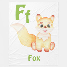 Couverture Polaire Fox personnaliser ABC : Lettre F - Ajouter votre n