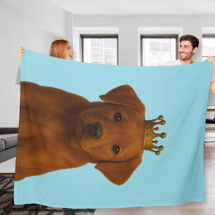 Couverture Polaire Fox Red Labrador Chiot dans Gold Crown Cute