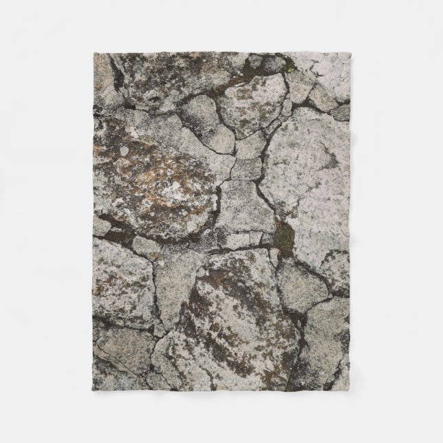 Couverture Polaire Fragment de pierre noir et gris (Devant)