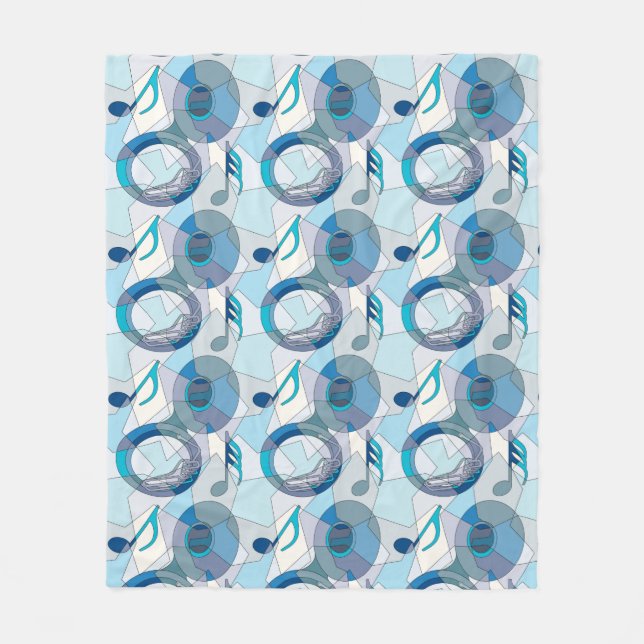 Couverture Polaire Fragments Tuba Music Note (Devant)