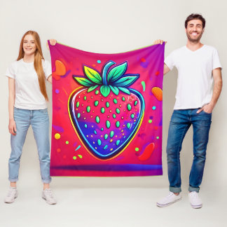 Couverture Polaire Fraise Pop Néon