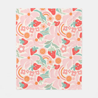 Couverture Polaire Fraise rétro