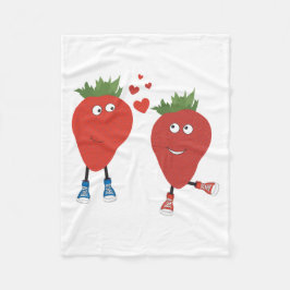 Couverture Polaire Fraises Mignonnes En Amour