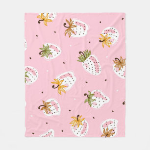 Couverture Polaire Fraises mûres Papier peint Vintage Fruit
