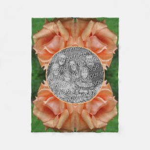 Couverture Polaire Frame Rose Peach Blooming Créer Votre Propre Photo