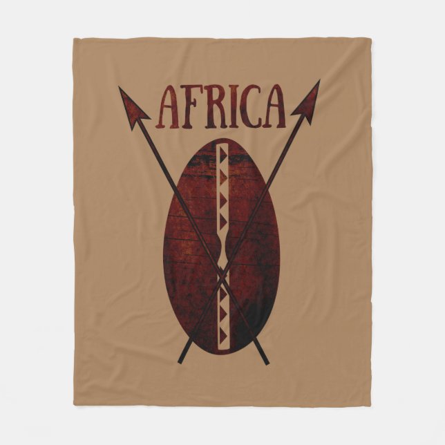 Couverture Polaire france abstraite lance de protection afro art (Devant)