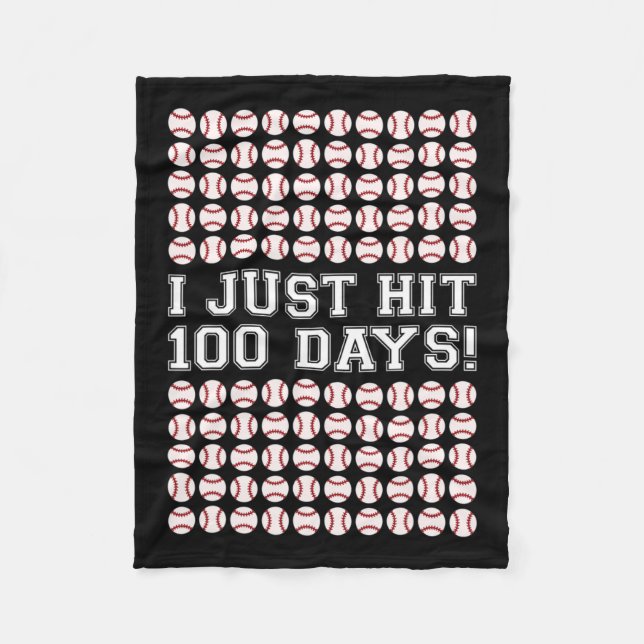 Couverture Polaire Frappe 100 Jours De Baseball Scolaire Garçons 100è (Devant)