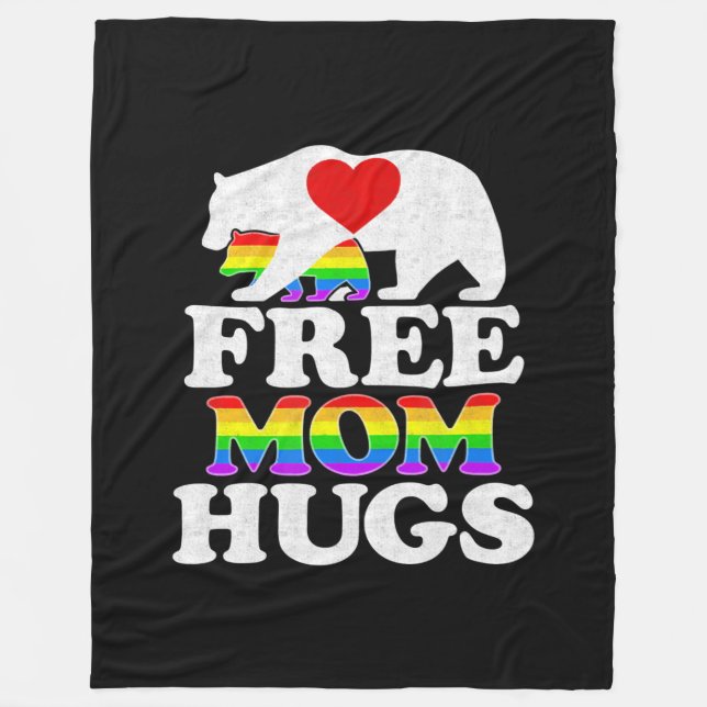 Couverture Polaire Free Mom Hugs Women LGBT Pride Mama Bear (Devant)