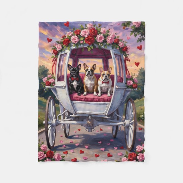 Couverture Polaire French Bulldog Valentine's Day  (Devant)