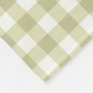 Couverture Polaire French Country Meadow En vichy - sauge vert plaid.