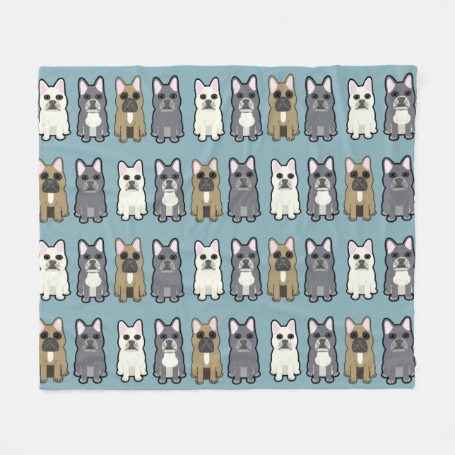 Couverture Polaire Frenchie Friends (Devant (Horizontal))
