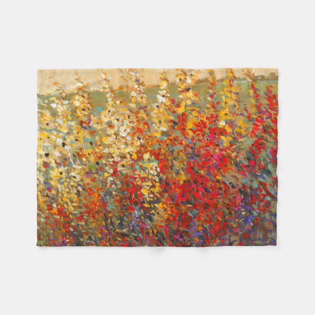 Couverture Polaire Fresque du jardin lumineux des Fleurs sauvages du  (Devant (Horizontal))