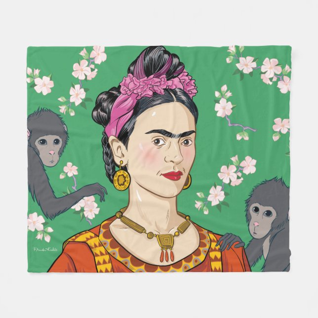 Couverture Polaire Frida Kahlo Monkey Graphic (Devant (Horizontal))