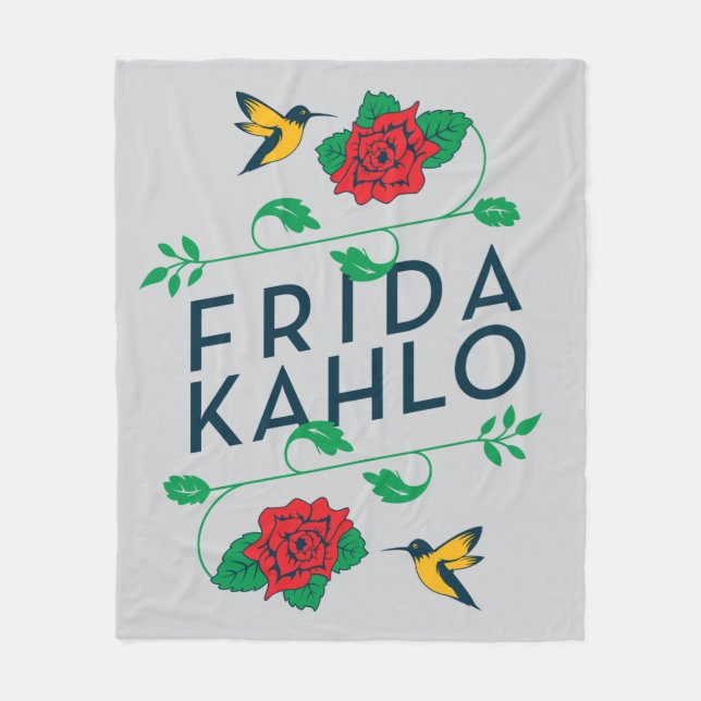 Couverture Polaire Frida Kahlo| Typographie florale (Devant)