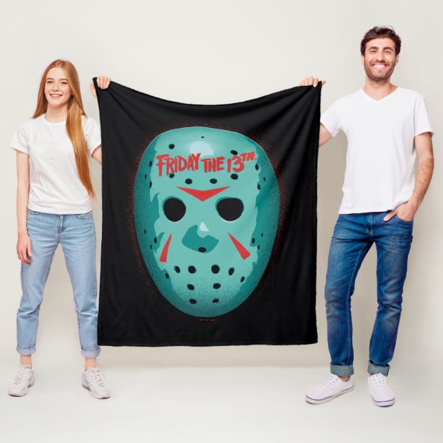 Couverture Polaire Friday the 13th | Blue Hockey Mask Graphic (En situation)