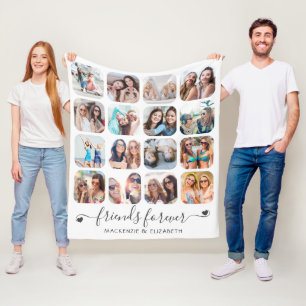 Couverture Polaire Friends Forever manuscrit Coeurs de script 16 Phot