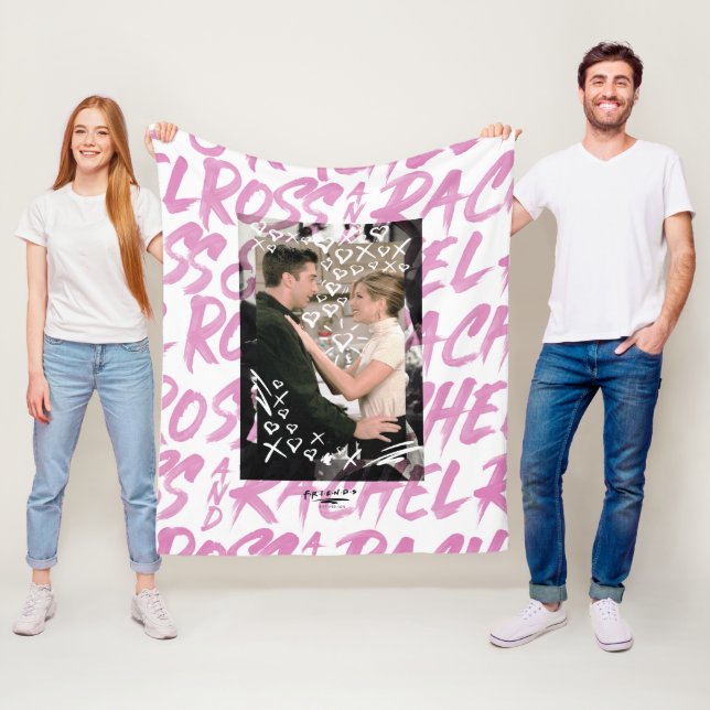 Couverture Polaire FRIENDS™ | Ross Et Rachel Doodled Hearts (En situation)
