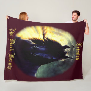 Couverture Polaire Friesian Glow, cheval, étalon de beauté noir/jumen