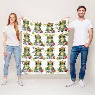 Couverture Polaire Frog Prince, Embrasse-moi Motif