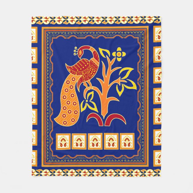 Couverture Polaire Frontière indienne traditionnelle sans couture ave (Devant)