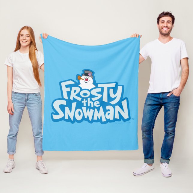 Couverture Polaire Frosty the Snowman™ | Logo empilé gelé (En situation)