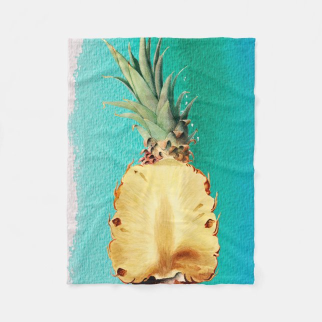 Couverture Polaire Fruit d'ananas tropical d'été (Devant)