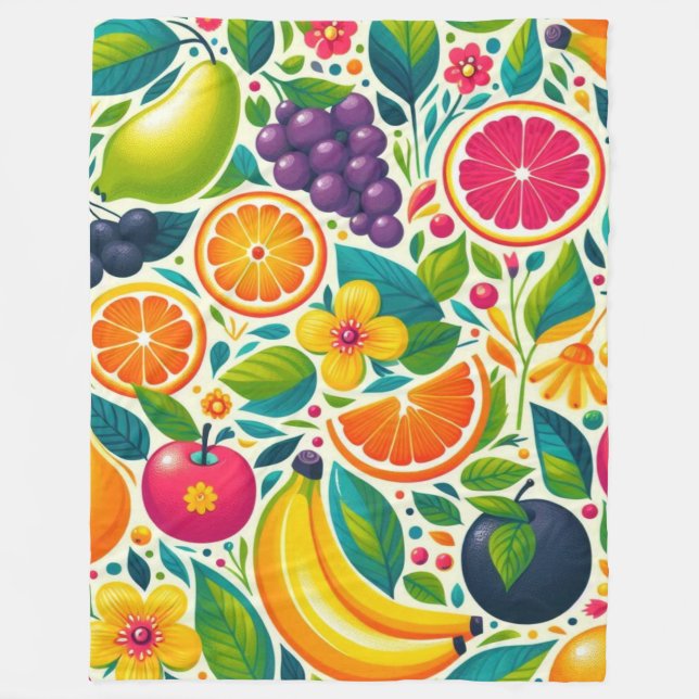Couverture Polaire Fruits colorés (Devant)