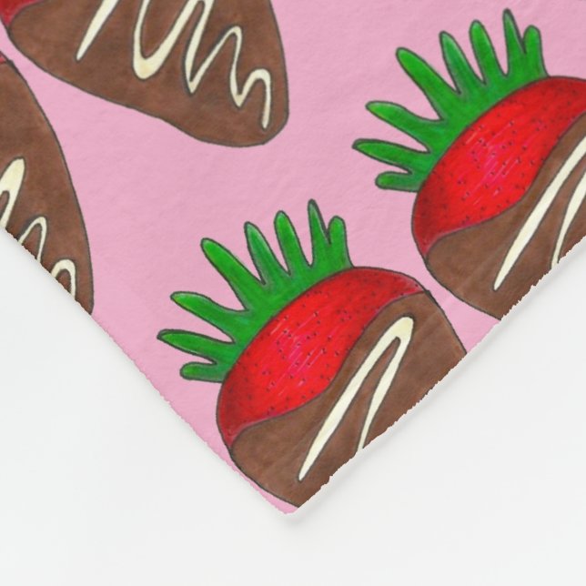 Couverture Polaire Fruits de fraises rouges trempées au chocolat (Coin)
