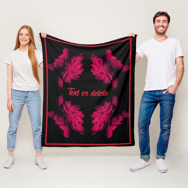 Couverture Polaire Fuchsia Peony Abstrait Floral Personnalisé (En situation)