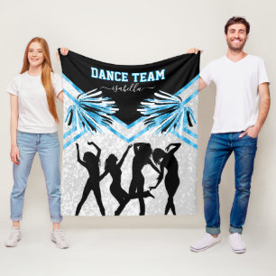 Couverture Polaire Fun Dance Team Noir, Blanc et Bébé Bleu