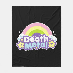 Couverture Polaire Fun Death Metal Arc en ciel Halloween Unicorn Rock