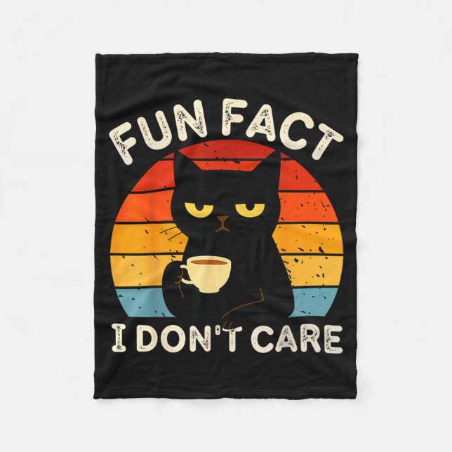 Couverture Polaire Fun Fact I Don't Care Funny Black Cat Saying Quote (Devant)